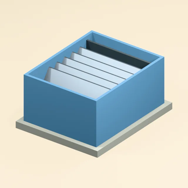 Lamella settler with fully contained floor-bearing weir