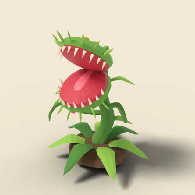 Carnivorous plant with snapping jaws