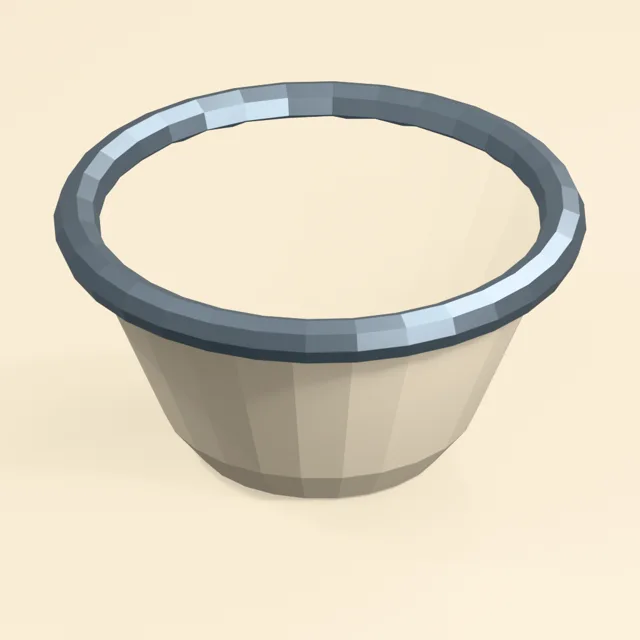 Deep Mixing Bowl With Continuous Faceted Rim