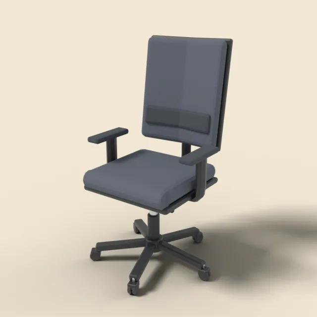 Padded office chair with armrests