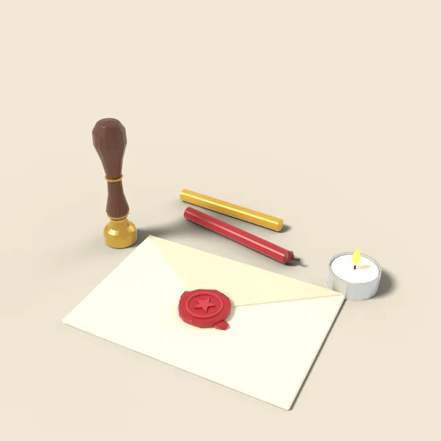 Wax seal stamp with wax stick