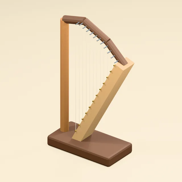 Twelve-string triangular harp