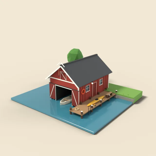 Boathouse on the dock