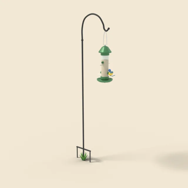 Bird feeder hanging from a hook