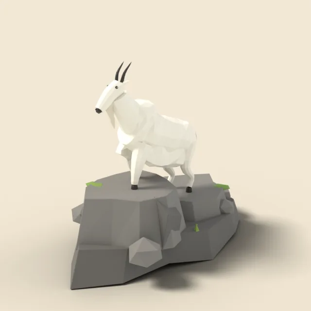 Mountain goat on rock