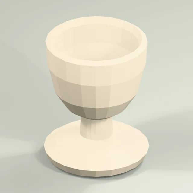 Pedestal egg cup with contrasting stone presentation