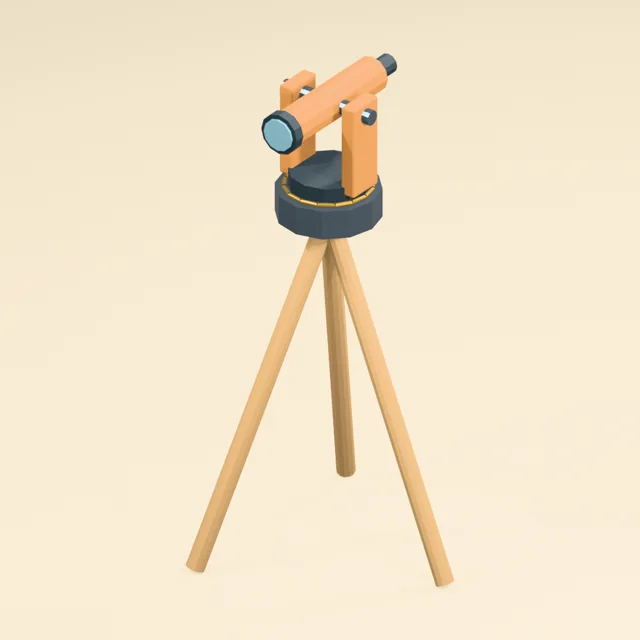 Tripod theodolite with exposed azimuth circle