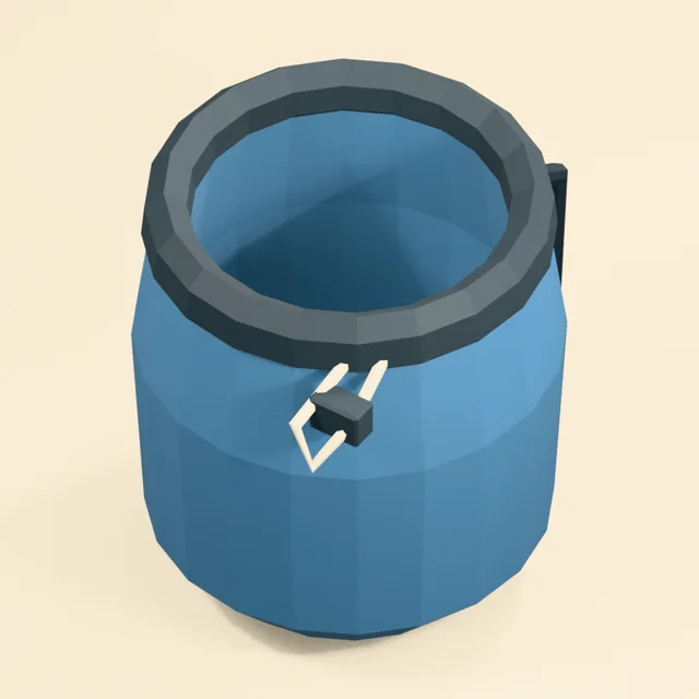 Open chalk bag with soft collar, drawcord and belt loops