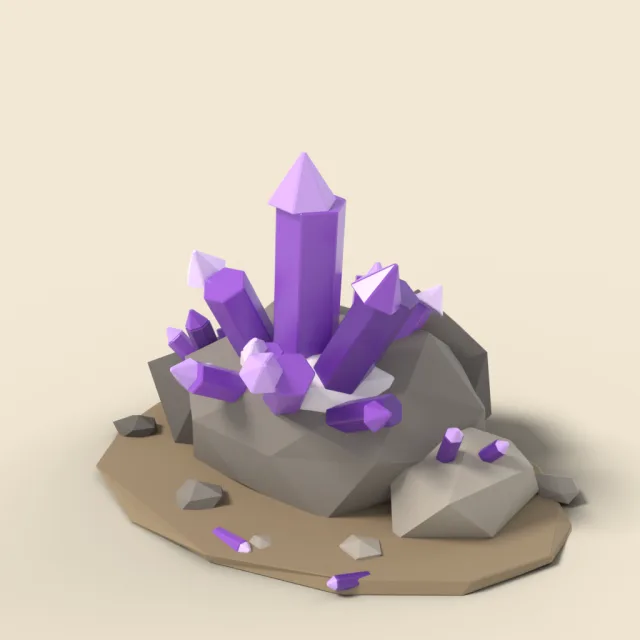 Amethyst crystal outcrop