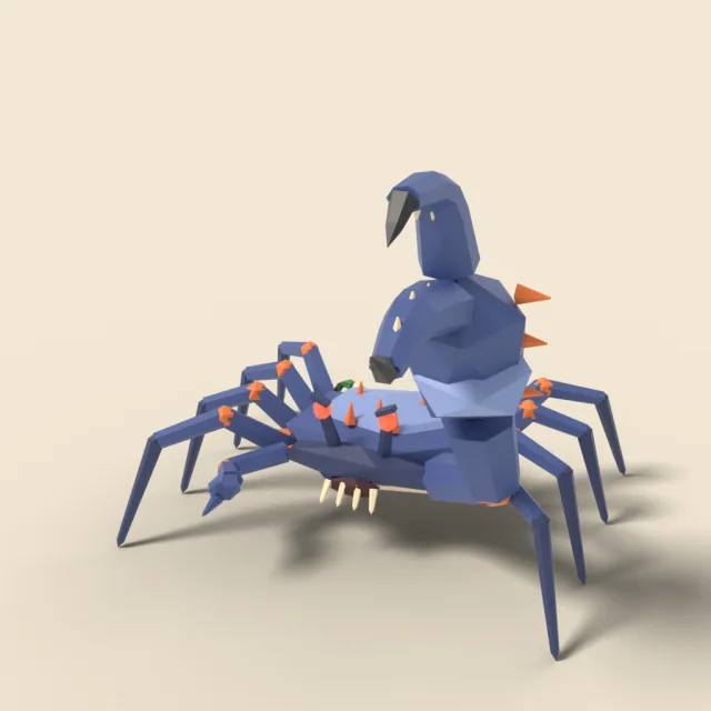 Giant crab with huge claw