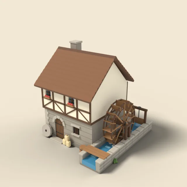 Undershot watermill with stone race