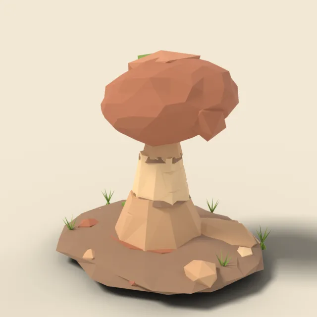 Natural balancing rock on pedestal