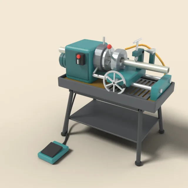 Compact pipe threading machine