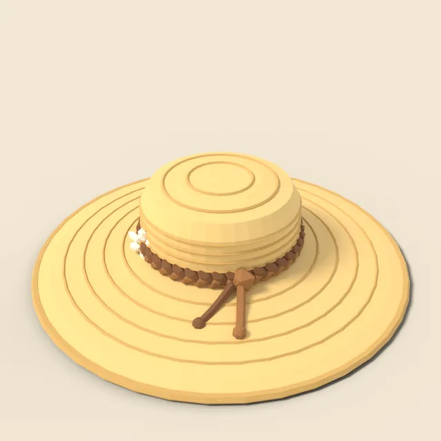 Wide-brim straw sun hat