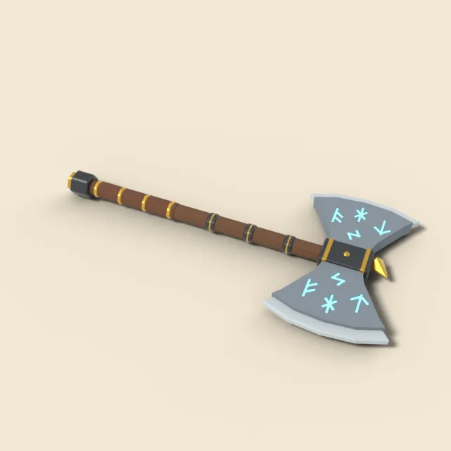 Dwarven rune axe with stone blade