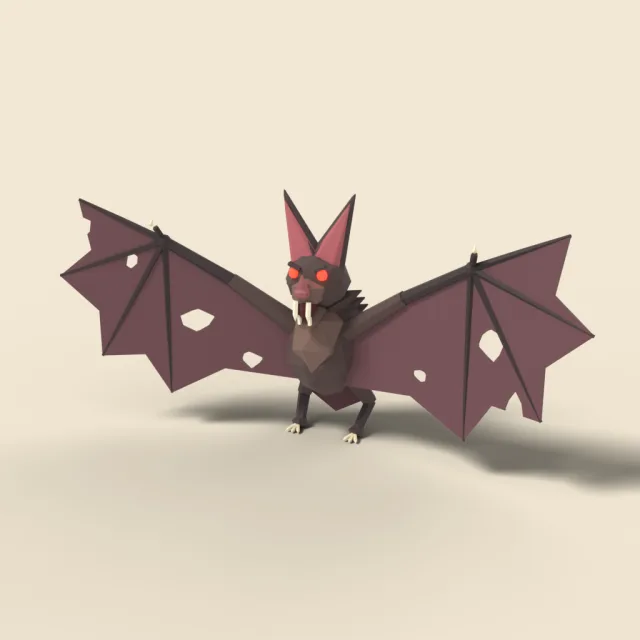 Giant bat with torn wings
