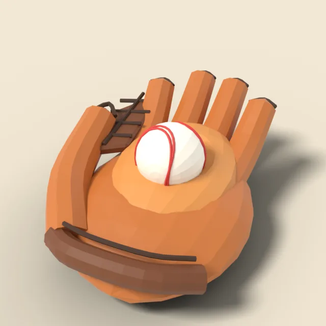 Baseball glove with ball