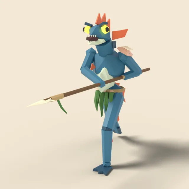 Fishman with spear