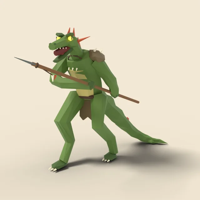 Swamp lizardman with spear