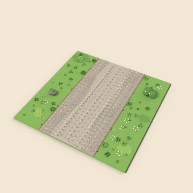 Gravel path straight tile