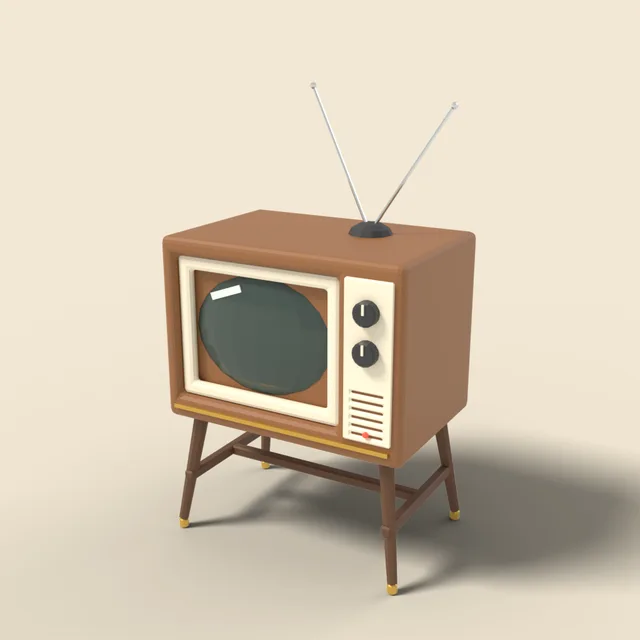 CRT television on legs