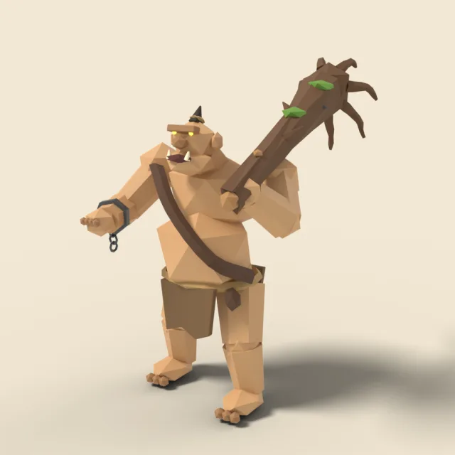 Ogre with tree trunk club