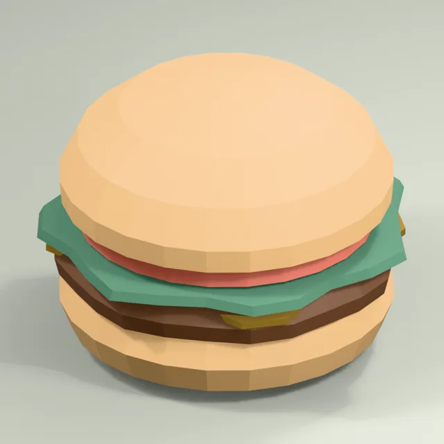 Layered burger with domed buns