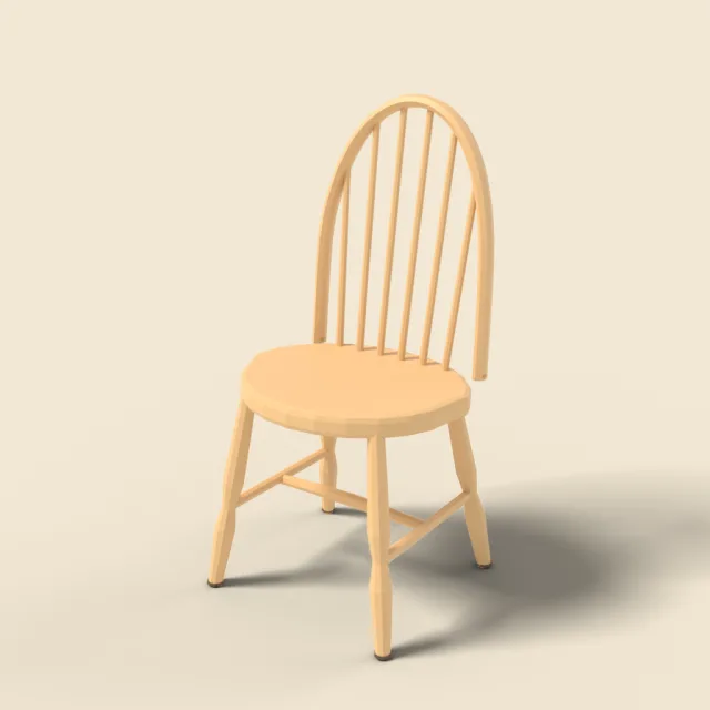 Windsor chair in natural wood
