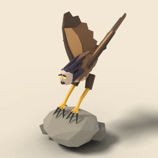 Harpy diving with talons