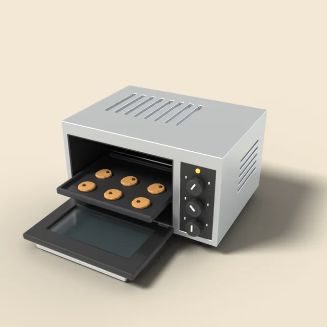 Toaster oven with tray