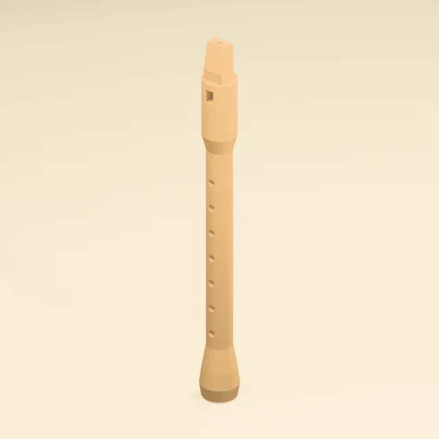 Wooden recorder with open finger holes and beak windway