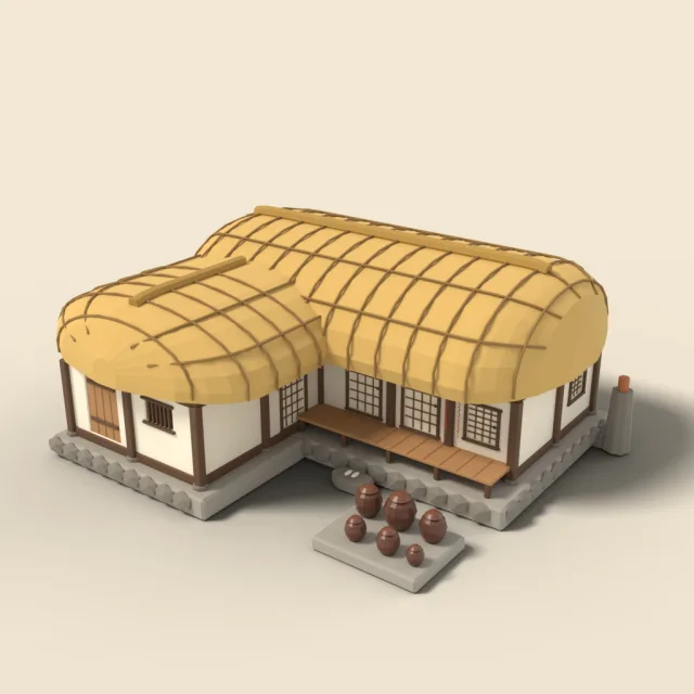 Korean thatched farmhouse