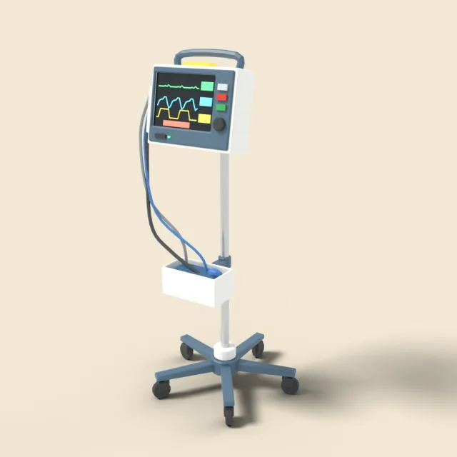 Patient monitor on rolling stand
