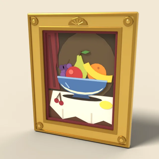 Framed still life of fruit bowl
