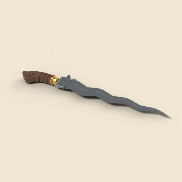 Indonesian kris with wavy blade