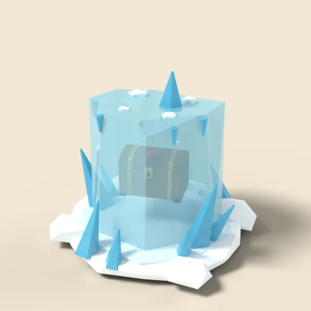 Frozen ice block with item inside