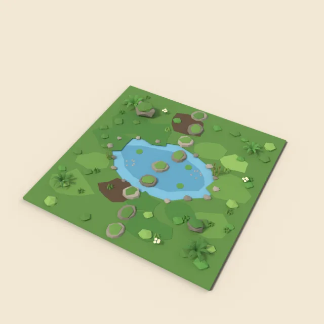 Mossy stepping stones tile