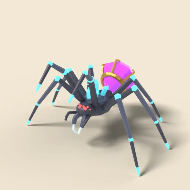 Crystal spider with gem abdomen