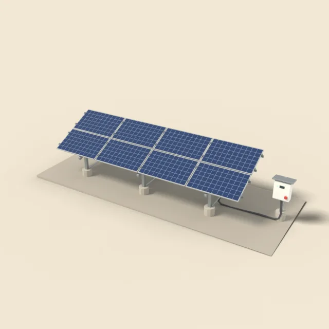 Solar panel array on frame