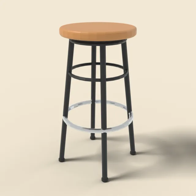 Bar stool with footrest ring