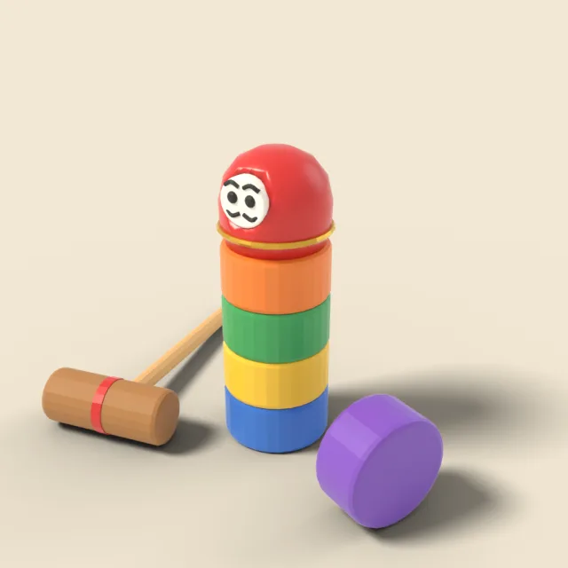 Daruma otoshi stacking toy