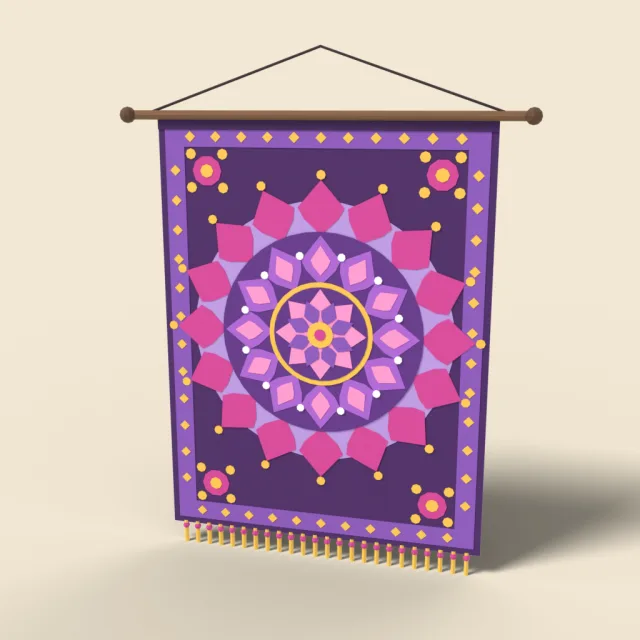 Mandala tapestry in purple
