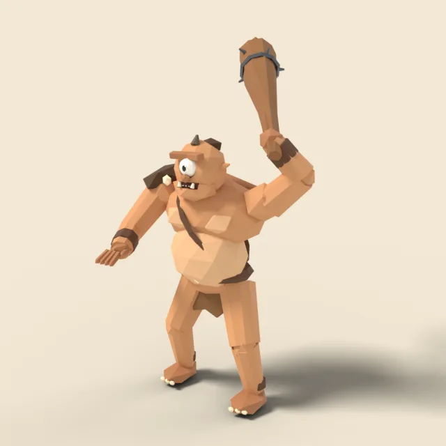 Cyclops with wooden club
