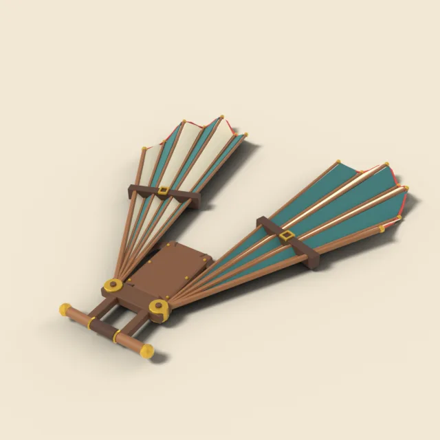 Folded fabric glider wing