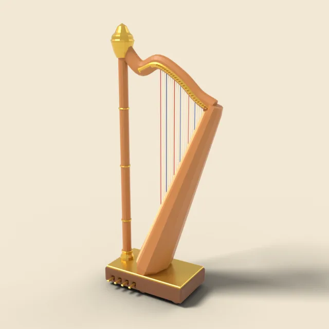 Concert pedal harp