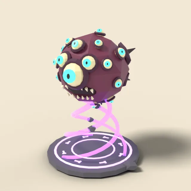 Many-eyed floating orb monster