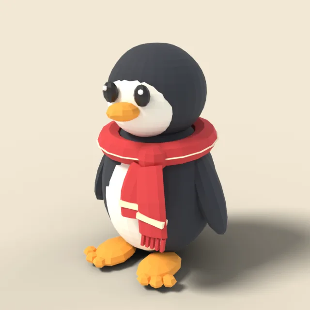Plush penguin in a scarf