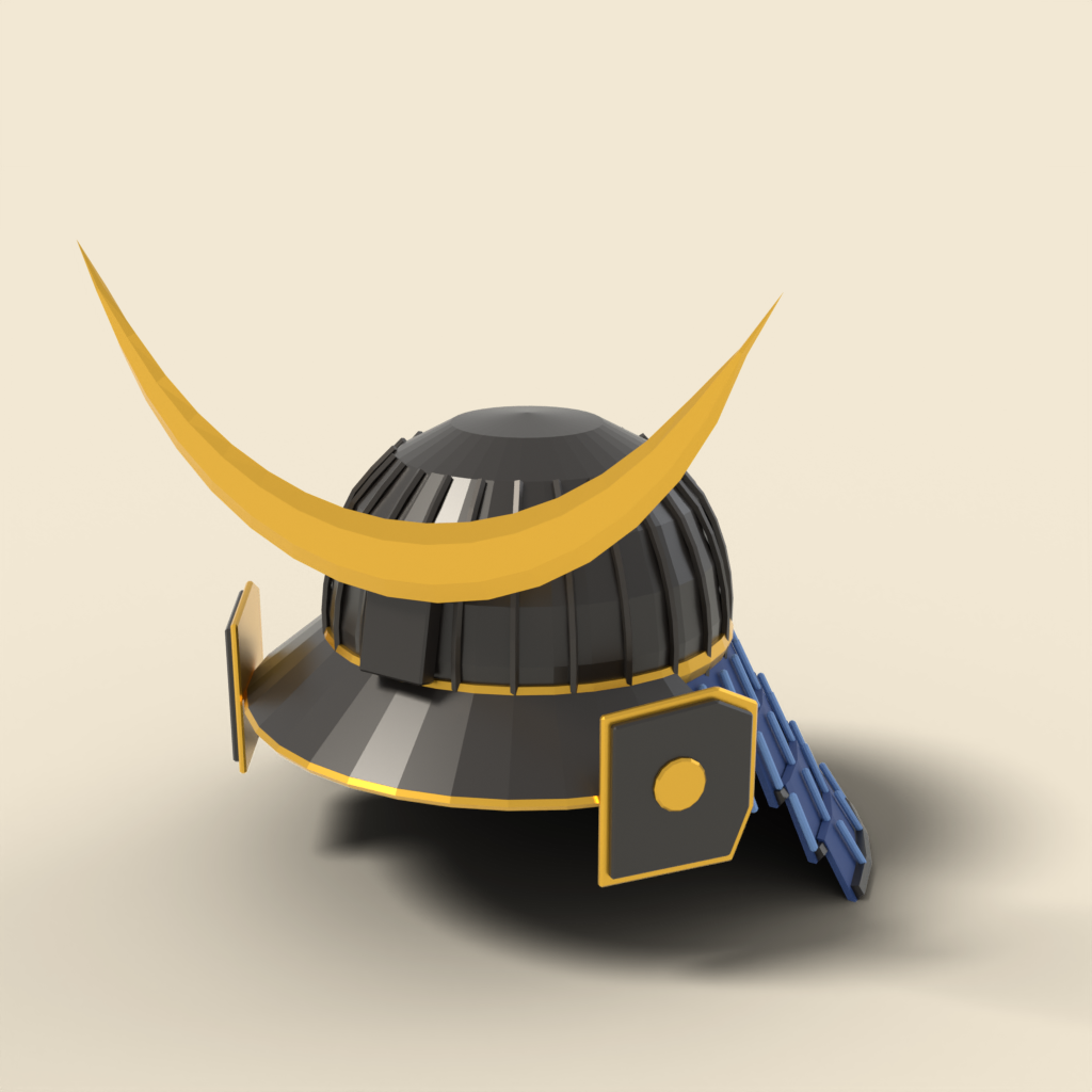 Japanese samurai kabuto with crescent crest