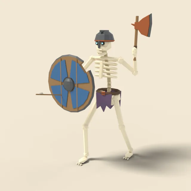 Skeleton warrior with round shield