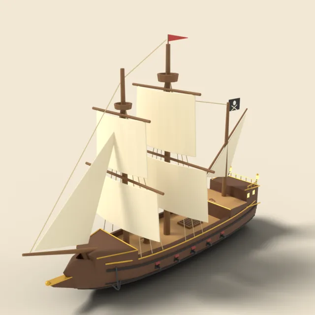 Pirate galleon ship